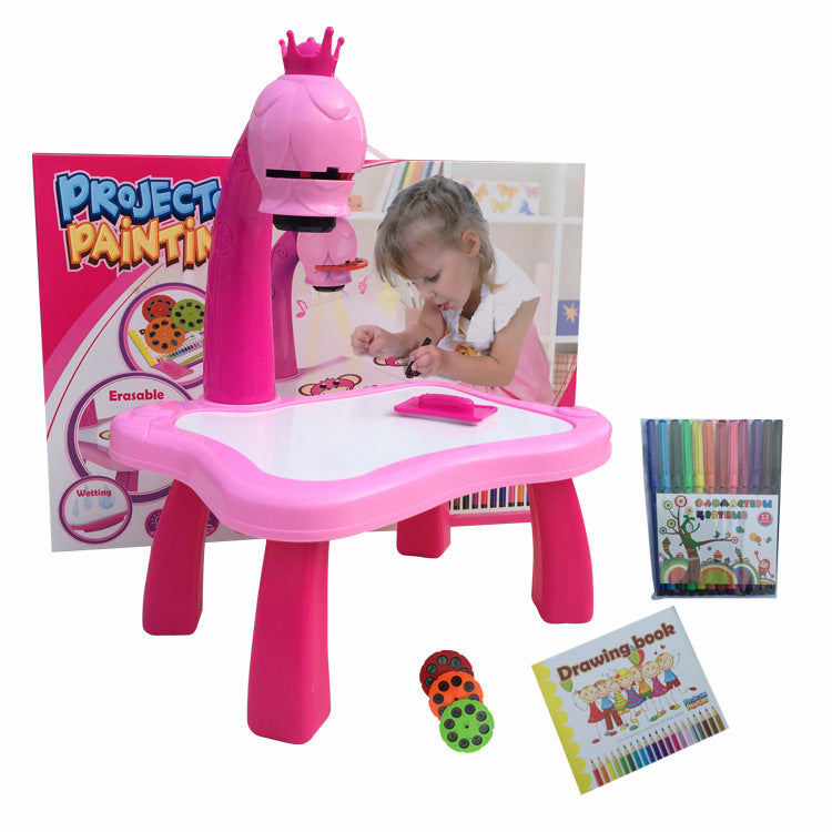 Led Projector Art Drawing Table Toy Children Painting Board Desk Arts and Crafts Projection Educational Learning Gifts Toys