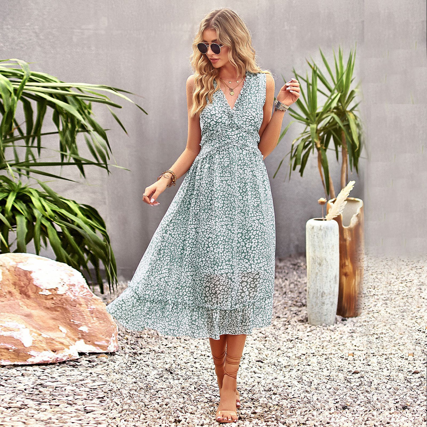 Spring And Summer Women's Clothing Leisure Vacation Vest Dress