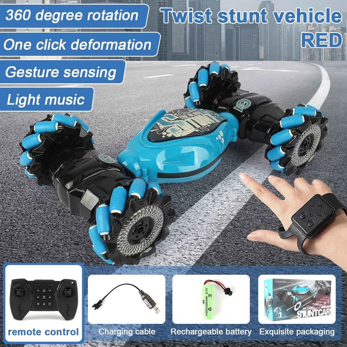 Stunt RC Climbing Car With LED Light Gesture