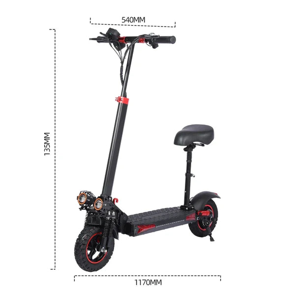 Fast E-scooter for Commuting 1200W Electric Scooter with Seat for Heavy Adult, Max 35miles Range, 11'' Off-road Tires