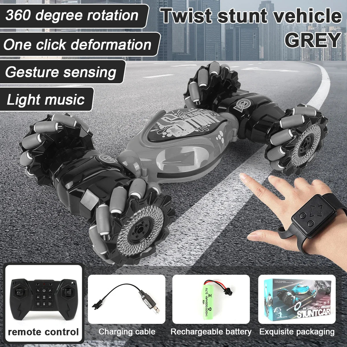 Stunt RC Climbing Car With LED Light Gesture