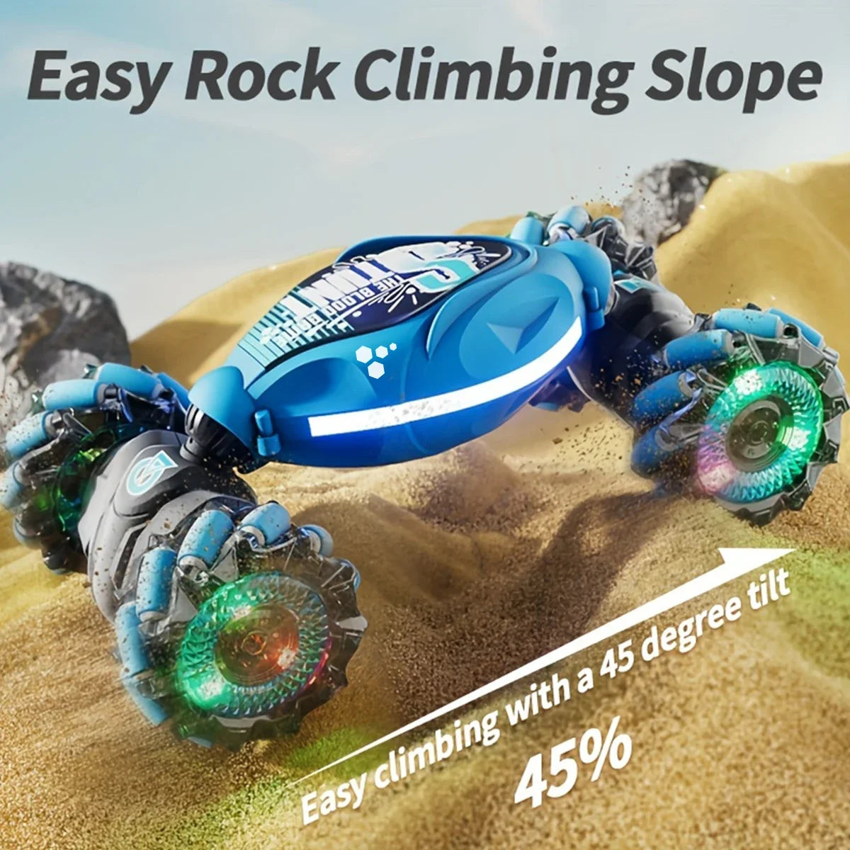 Stunt RC Climbing Car With LED Light Gesture