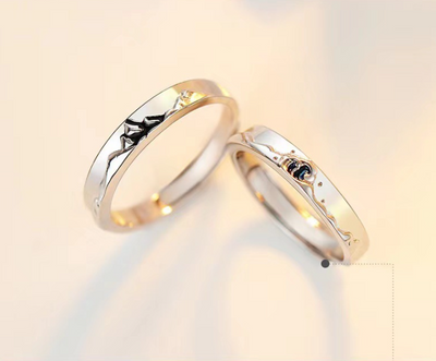 Fashion Mountain League Each Oath Couple Ring Platinum Plated Men And Women Pair