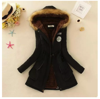 Thick Winter Jacket Women Large Size Fur Collar Coat