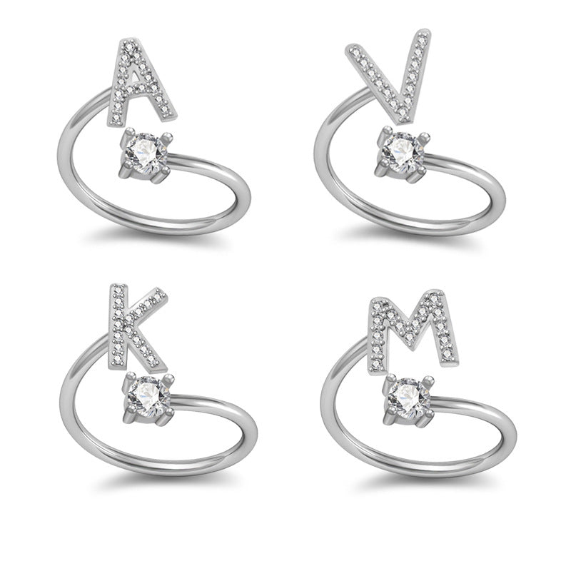 26 Letter English Rings Jewelry