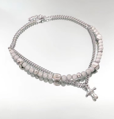 Multi Panel Reflective Pearl Bracelet