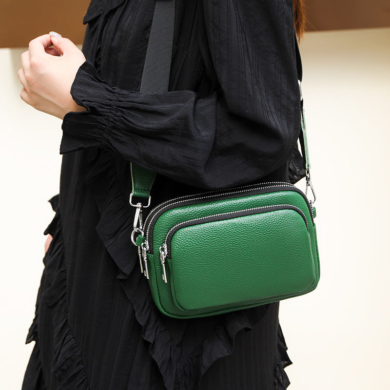Trendy Fashion Multi-layer Leather Handbag