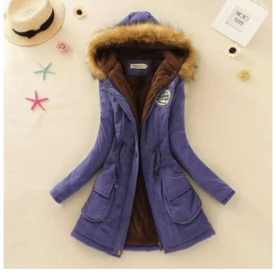 Thick Winter Jacket Women Large Size Fur Collar Coat