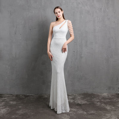 Women's Fashionable Temperament Long Section Thin Toasting Dress