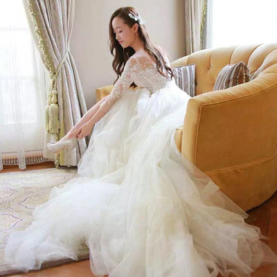 Wedding Dress Bride Lace Sleeves Dress