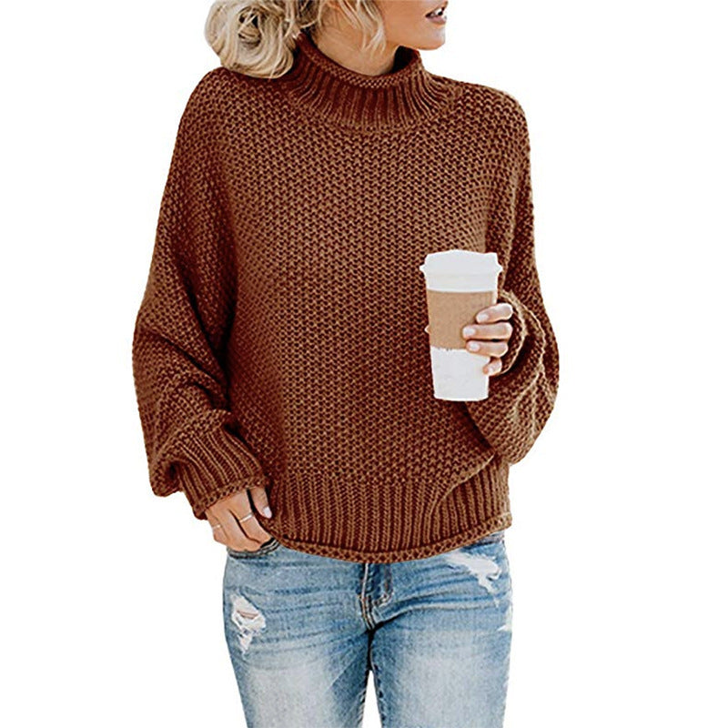 Cardigan Thick Thread Turtleneck Pullover Sweater