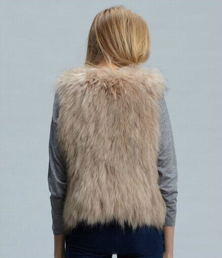 Faux Fox Fur Ladies Short Vest Jacket