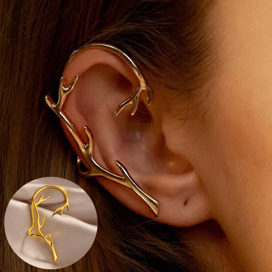 Exaggerated Metal Ear Hooks Without Pierced Ears