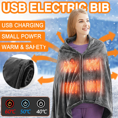 Winter Flannel Usb Heated Blanket Cold Protection Body Warmer