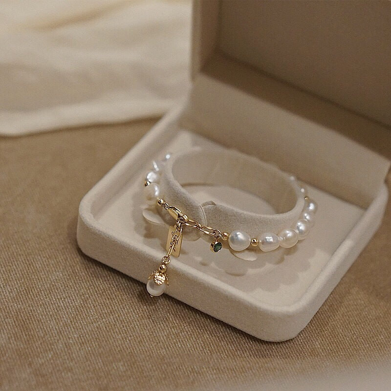 Natural Zircon Pearl Bracelet Luxury Jewelry