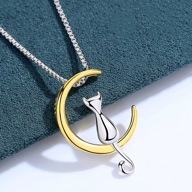 Fashion Cat Moon Necklace